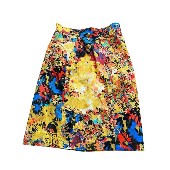 Tracy Reese Anthropologie Gainsborough Yellow Pencil Skirt 12 Artsy Vintage - Picture 2 of 9